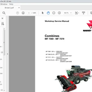 Massey Ferguson EU Harvesting MF 7360 – MF 7370 Combine Series Service Manual – PDF DOWNLOAD