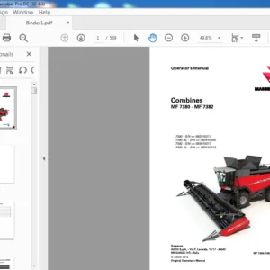 Massey Ferguson EU Harvesting MF 7380 – MF 7382 Combines Operator’s Manual – PDF DOWNLOAD