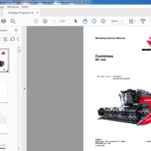 Massey Ferguson EU Harvesting MF7344 Combines Service Manual – PDF DOWNLOAD