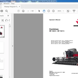 Massey Ferguson EU Harvesting MF7345S – MF7347S Combines Operator’s Manual – PDF DOWNLOAD