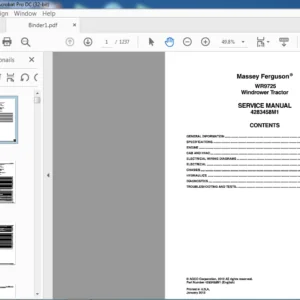 Massey Ferguson EU Harvesting WR9725 Windrower Tractor Service Manual – PDF DOWNLOAD