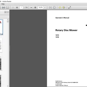 Massey Ferguson EU Hay Equipment 1373 1376 Rotary Disc Mower Operator Manual – PDF DOWNLOAD