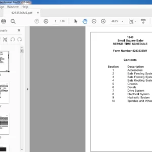 Massey Ferguson EU Hay Equipment 1840 Small Square Baler Repair Time Schedule Manual – PDF DOWNLOAD