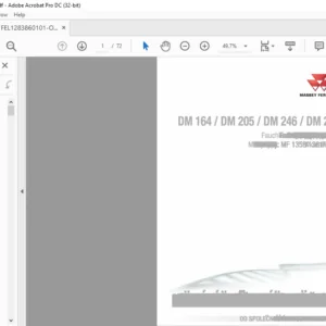 Massey Ferguson EU Hay Equipment DM 164 DM 205 DM 246 DM 287 Mower Operator’s Manual – PDF DOWNLOAD