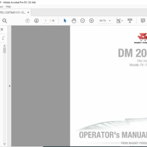 Massey Ferguson EU Hay Equipment DM 204 FK FK-S Disc Mower Operator’s Manual – PDF DOWNLOAD