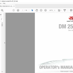 Massey Ferguson EU Hay Equipment DM 255 Disc Mower Operator’s Manual – PDF DOWNLOAD