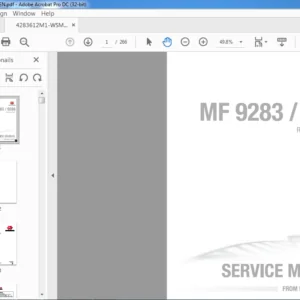 Massey Ferguson EU Hay Equipment MF 9283 9286 Rotary Disc Header Service Manual – PDF DOWNLOAD
