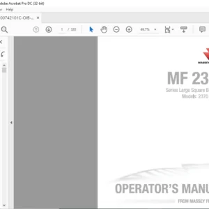 Massey Ferguson EU Hay Equipment MF2300 Series Large Square Baler-CE Operator Manual – PDF DOWNLOAD