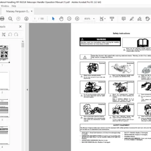 Massey Ferguson EU Material Handling MF 8925 26 Telescopic Handler Operation Manual - PDF DOWNLOAD