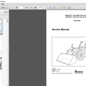 Massey Ferguson EU Material Handling MF 9306 9407 Workshop Service Manual  - PDF DOWNLOAD
