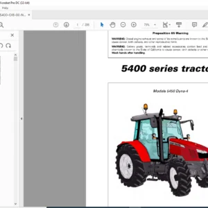 Massey Ferguson EU Tractor 5400 Series 5450 Dyna-4 Operator’s Manual – PDF DOWNLOAD
