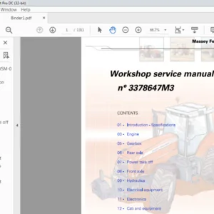 Massey Ferguson EU Tractor MF 8400 Series 8450 8460 8470 8480 Service Manual – PDF DOWNLOAD