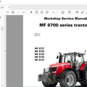 Massey Ferguson EU Tractor MF 8700 Series 8727 8730 8732 8735 8737 Service Manual – PDF DOWNLOAD