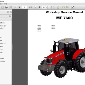 Massey Ferguson EU Tractor MF7600 Series 7614 7615 7616 7618 7619 7620 7622 7624 7626 Service Manual