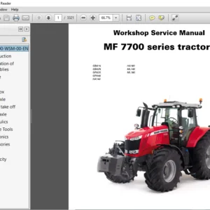 Massey Ferguson EU Tractor MF7700 Series 7714 7715 7716 7718 7719 7720 7722 7724 7726 Service Manual