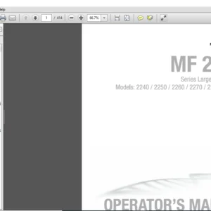 Massey Ferguson MF 2200 Series 2240 2250 2260 2270 2270XD 2290 Large Square Baler Operator’s Manual