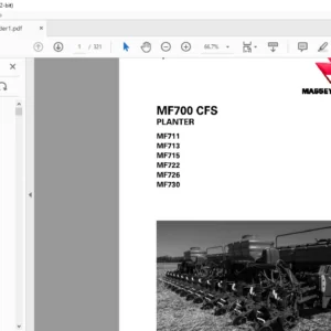 Massey Ferguson MF 700 CFS Planter 711 713 715 722 726 730 Operator’s Manual – PDF DOWNLOAD