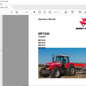 Massey Ferguson SA MF7200 Series 7214 7215 7217 7219 Operator's Manual - PDF DOWNLOAD