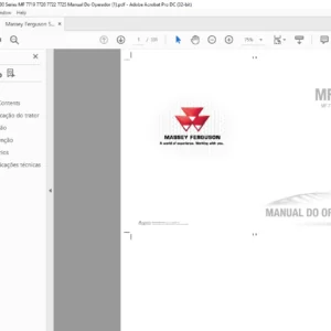 Massey Ferguson SA MF7700 Series MF 7719 7720 7722 7725 Manual Do Operador - PDF DOWNLOAD ( Portuguese )