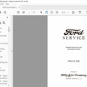 1925 FORD MODEL T SERVICE MANUAL
