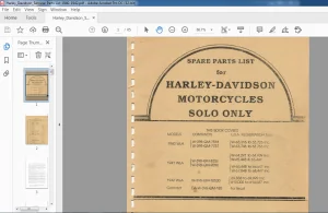 1940-1942 HARLEY DAVIDSON MOTORCYCLES SPARE PARTS MANUAL