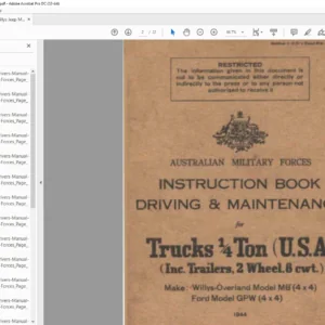 1944 Willys Instruction Driving & Maintenance Manual - PDF DOWNLOAD