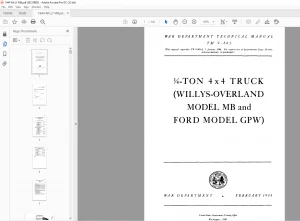 1944 Willys TM 9-803 Truck 4x4 Technical Manual - PDF DOWNLOAD
