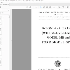 1947 Willys TM 9-803 Truck 4x4 Technical Manual - PDF DOWNLOAD