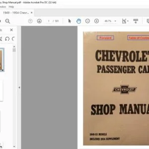 1949-1954 CHEVROLET PASSENGER CAR SHOP MANUAL