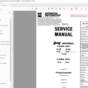 1953-1971 Jeep CJ3B CJ5A CJ5 CJ6 CJ6A DJ5 DJ6 Service Manual - PDF DOWNLOAD