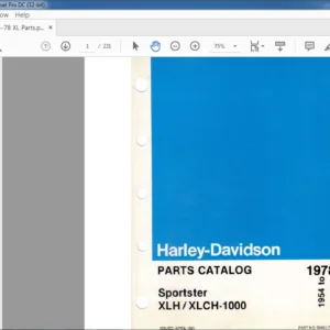 1954-1978 HARLEY DAVIDSON SPORTSTER XLH XLCH PARTS CATALOG MANUAL