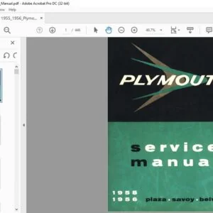 1955-1956 PLYMOUTH PLAZA SAVOY BLEVEDERE SERVICE MANUAL