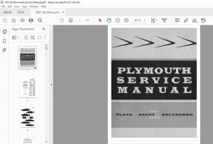 1957-1958 PLYMOUTH PLAZA SAVOY BLEVEDERE SERVICE MANUAL