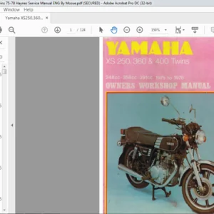 1957-1978 YAMAHA XS 250 360 400 TWINS OWNERS WORKSHOP MANUAL