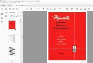 1959 PLYMOUTH PLAZA SAVOY BLEVEDERE SUPPLEMENT SERVICE MANUAL