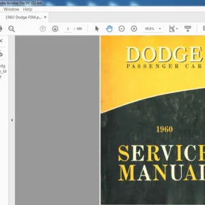 1960 DODGE PASSENGER CAR SERVICE MANUAL - PDF DOWNLOAD