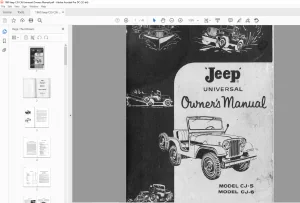 1960 Jeep CJ5 CJ6 Universal Owners Manual - PDF DOWNLOAD