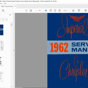 1962 Chrysler SC-l NEWPORT SC-2 300 SC-3 NEW YORKER SY-1 IMPERIAL Service Manual - PDF DOWNLOAD