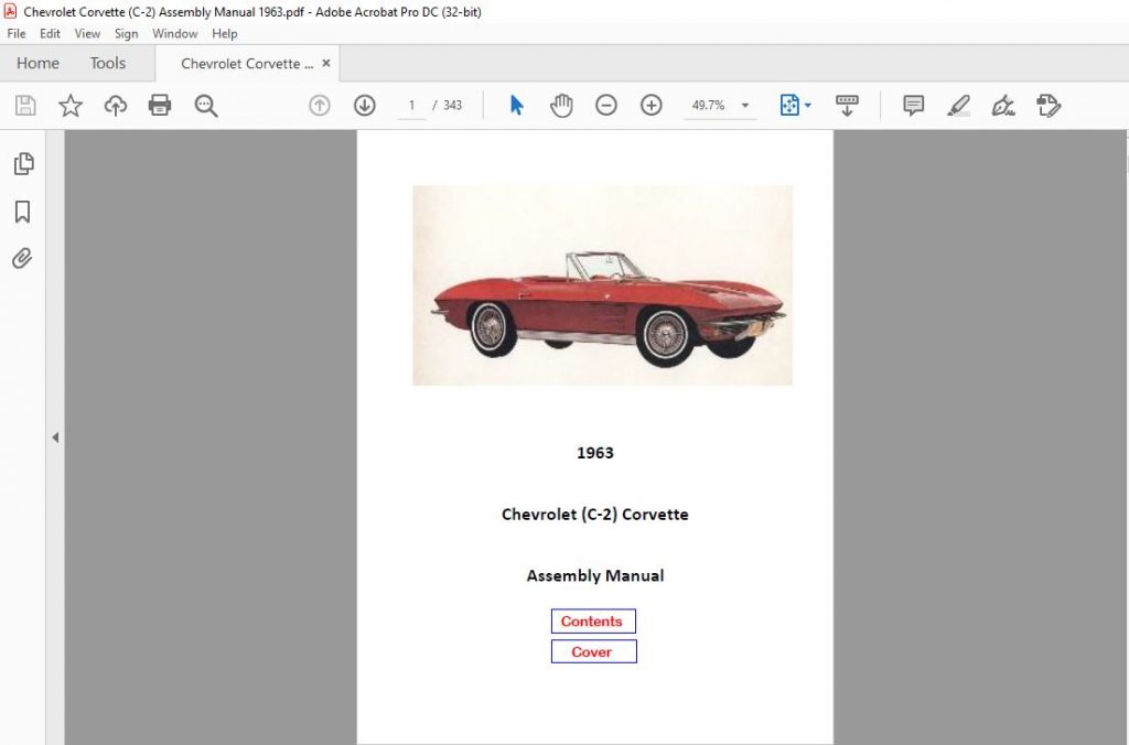 Chevrolet C Corvette Assembly Manual Heydownloads Manual