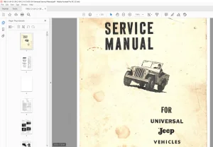 1965 Jeep CJ-2A CJ-38 CJ-3A CJ-5 CJ-6 DJ-3A Universal Service Manual - PDF DOWNLOAD