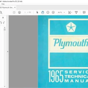 1965 PLYMOUTH SERVICE TECHNICAL MANUAL