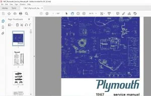 1967 PLYMOUTH SERVICE MANUAL