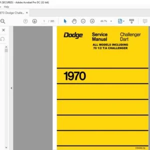 1970 Dodge Challenger Dart 70 12 TA FSM Service Manual