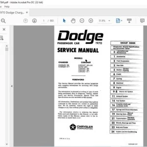 1970 Dodge Charger-Coronet FSM Service Manual