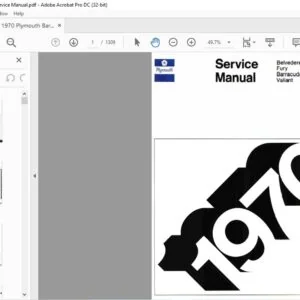1970 PLYMOUTH BELVEDERE FURY BARRACUDA VALIANT SERVICE MANUAL