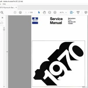 1970 Plymouth Baracuda FSM Service Manual