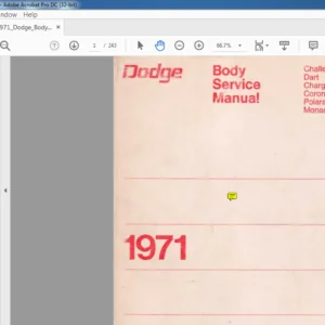 1971 Dodge Body Service Manual - PDF DOWNLOAD