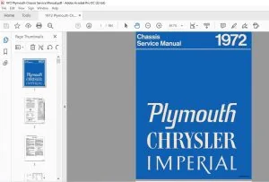 1972 PLYMOUTH IMPERIAL CHASSIS SERVICE MANUAL