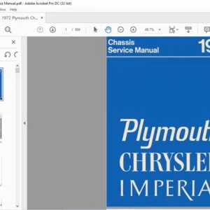 1972 PLYMOUTH IMPERIAL CHASSIS SERVICE MANUAL