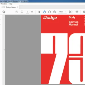 1973 Dodge Passenger Car Body Service Manual - PDF DOWNLOAD
